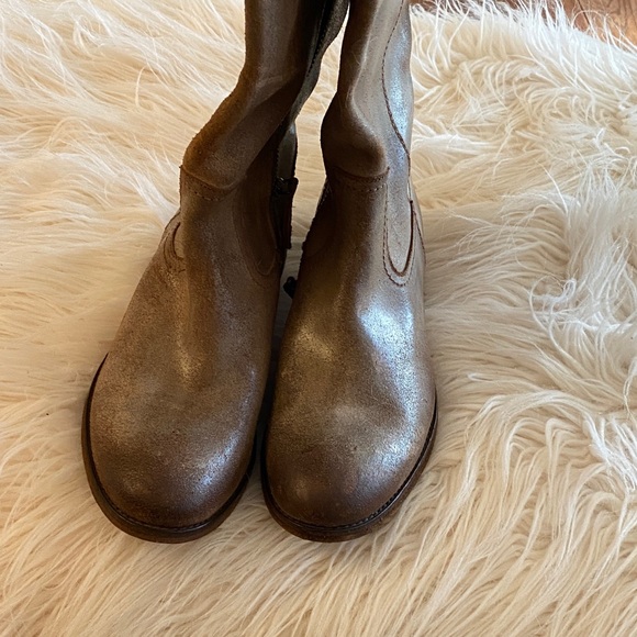 Frye Brown Leather Knee-High Boots, Frye Tan Leather Boots, Frye Melissa Size 9 - Picture 14 of 16